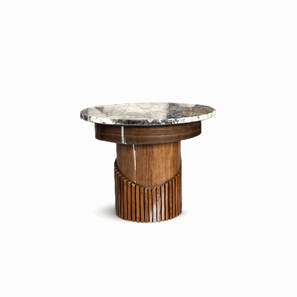 Ahurani Circular Side Table (with backlit onyx)