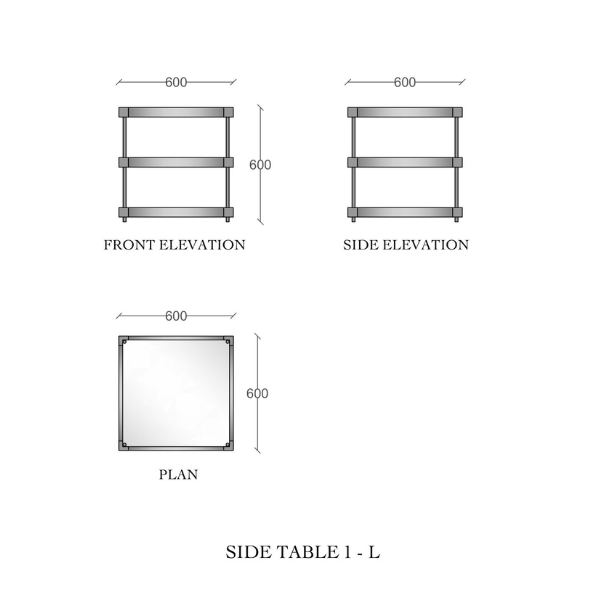 Della Luxury Home Furniture Abeesh Collection Side Table-3 Side Table-3