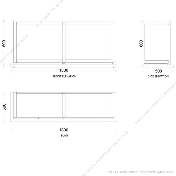 Della Luxury Home Furniture Gira Collection Buffet Unit HOME52509