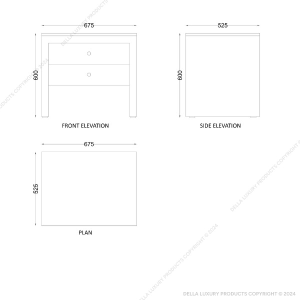 Della Home Furniture Luxury Bedroom Avan Collection Sidetable Product Image