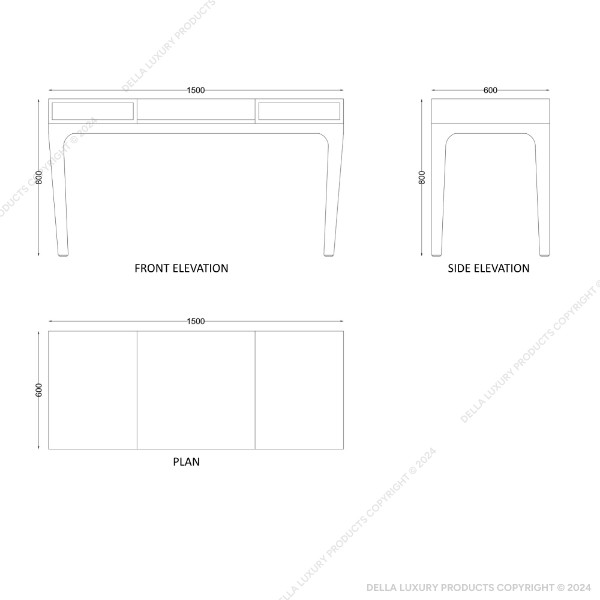 Della Home Furniture Luxury Bedroom Avan Collection Dressing Table Product Image