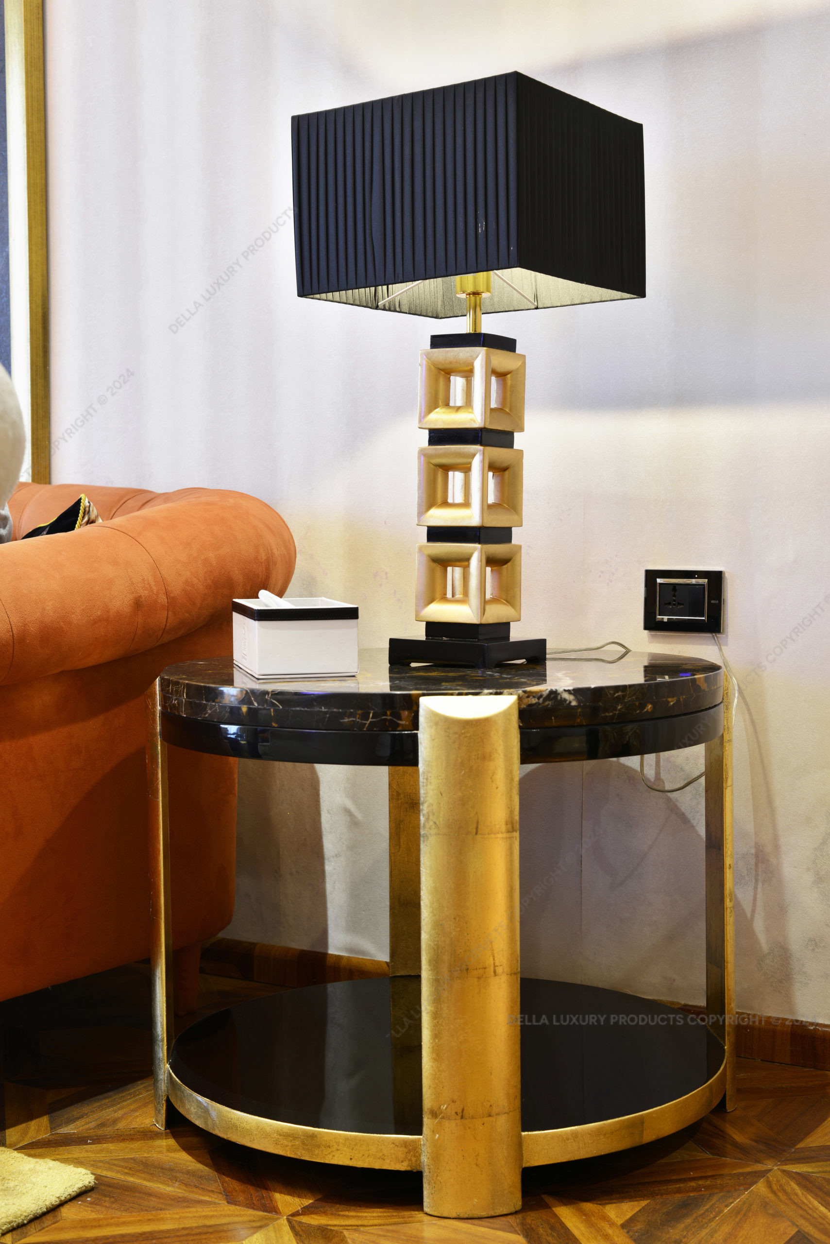 Della Home Furniture Luxury Living Room Bahman Collection Side Table M Product Gallery Image-1
