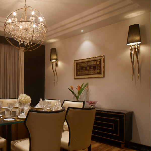 Elman White Horn Wall Lamp