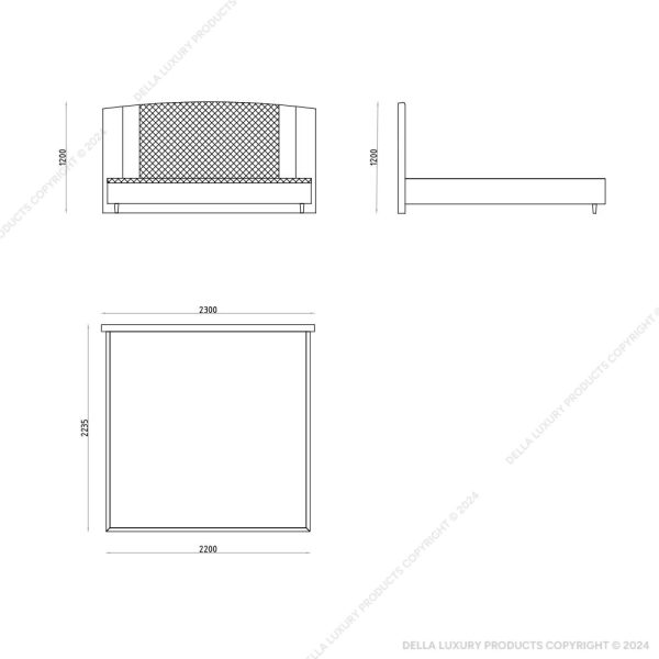 Della Luxury Home Furniture Parwara Collection King-Size Bed HOME2093