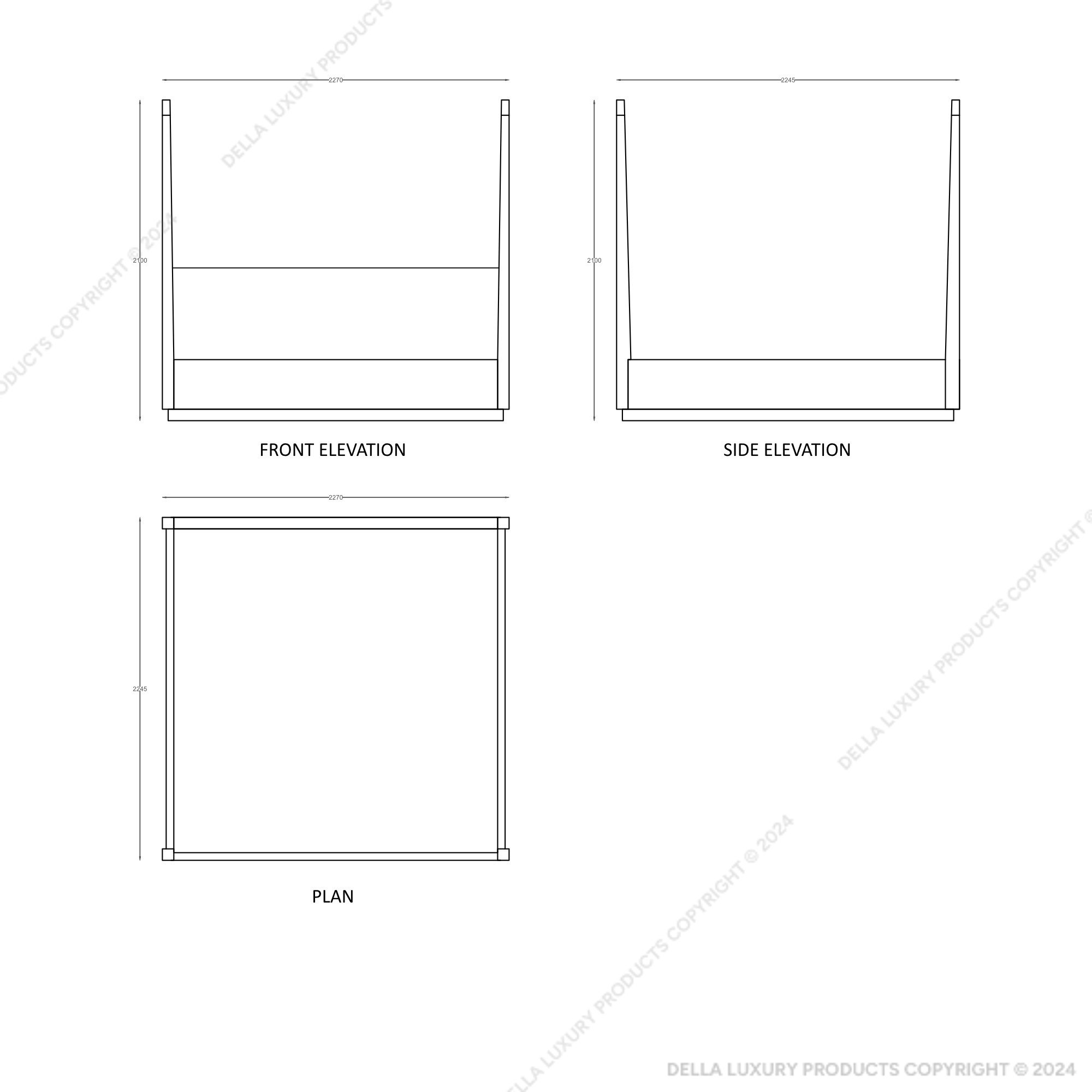 Della Luxury Home Furniture Spenta Collection King-Size Bed HOME53098