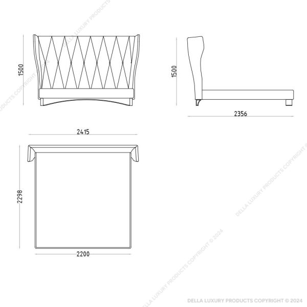 Della Luxury Home Furniture Padmani Bed HOME53259 Product Image