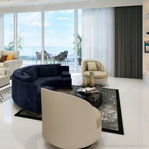 Curved Four-Seater Sofa