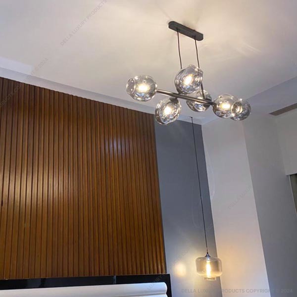 Della Decorative Lights Diavolo Collection Black Glass Chandelier LIGH5M2814