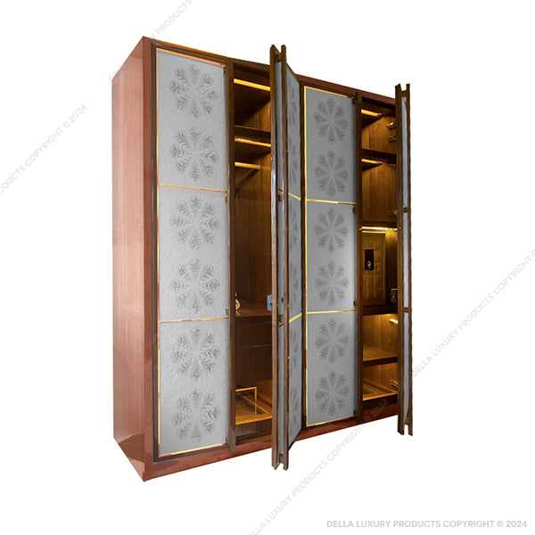 Della Luxury Home Furniture Minonahab Collection Four-Shutter Wardrobe HOME54737
