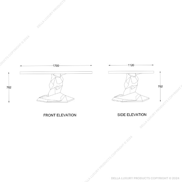 Della Luxury Home Furniture Bahman Collection Dining Table GIF HOME53572