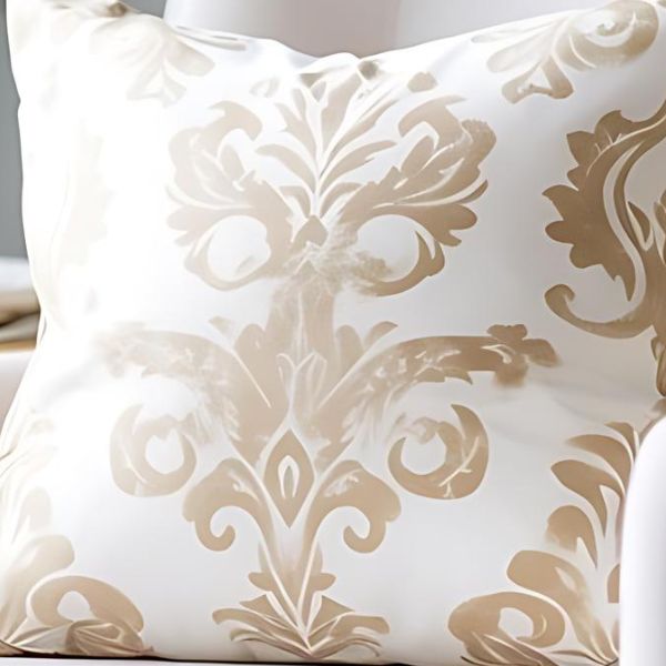 Elmas Beige Jacquard Cushion