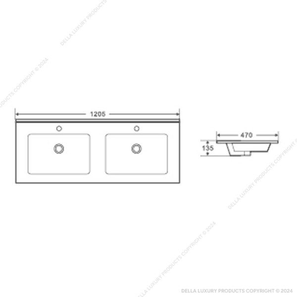 Inverso Self Rimming Double Basin
