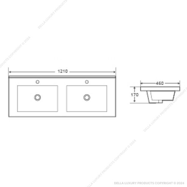 Forte Self Rimming Double Basin