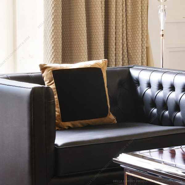 Black & Gold Velvet Cushion