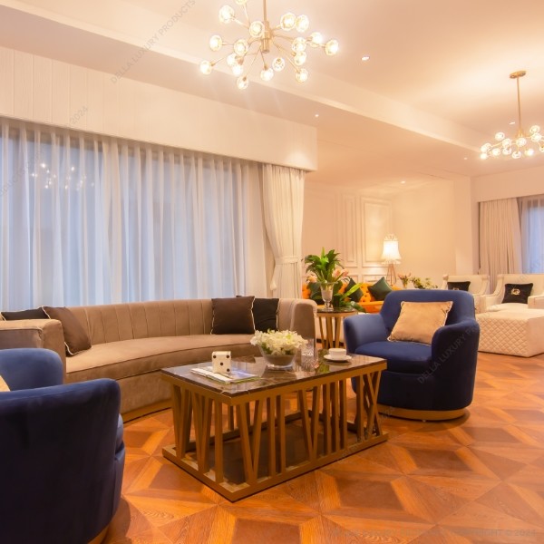 Della Flooring Laminated 12mm Light Brown Leather Stitch Laminate Parquet FLOO511