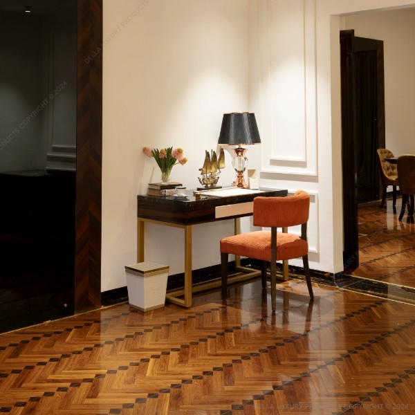 Della Flooring Laminated 12mm Herringbone Gloss Finish Laminate Parquet FLOO532