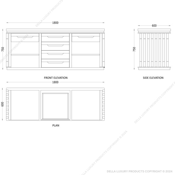 Della Home Furniture Luxury Bedroom Khawaar Collection Della Home Furniture Luxury Bedroom Khawaar Collection Wardrobe Island HOME53561 Thumbnail