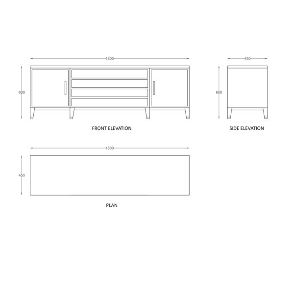 Della Luxury Home Furniture Abeesh TV Console HOME53045 Product Image