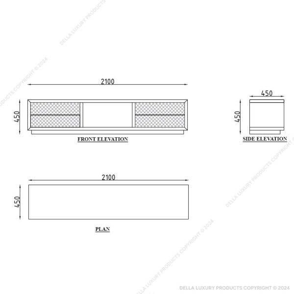Della Luxury Furniture Nasha Collection Nasha TV Console HOME53323