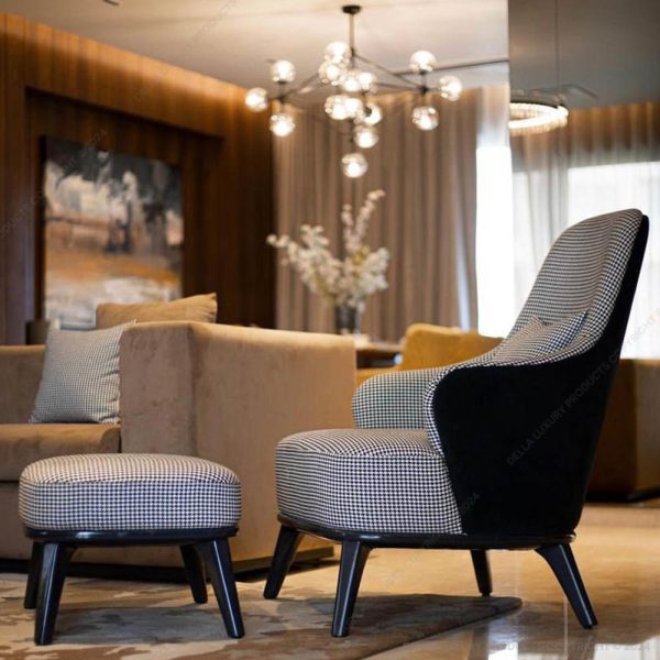Accent Chair with Foot Stool 55