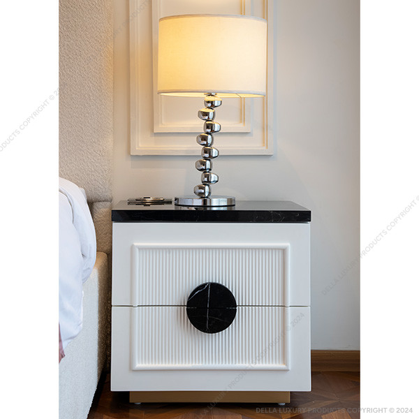 Della Bedrooms Luxury Rapithwin Collection Bedside Table Product Image