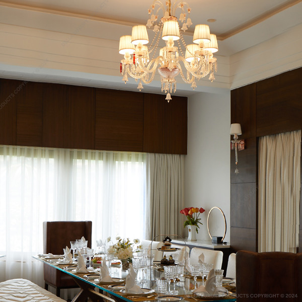 Mozart Crystal Glass Chandelier (8 Light)