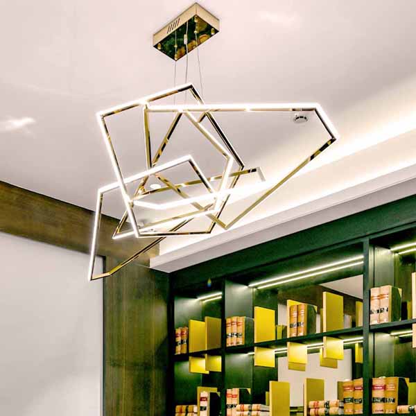 Della Lights Decorative Lights Mansel Collection Mansel Interlocked Rhombus Chandelier LIGH2189