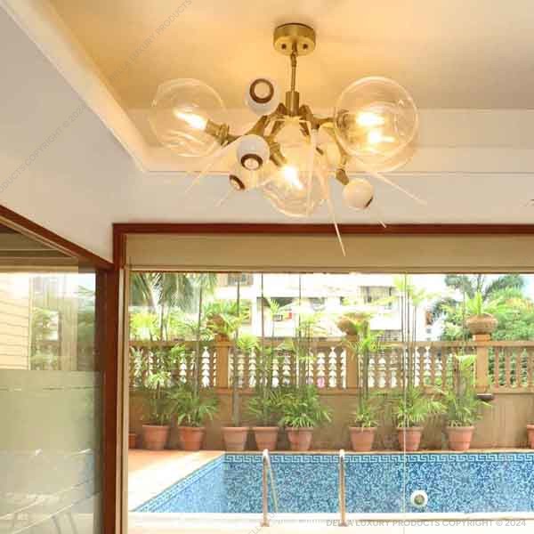 Della Lights Decorative Lights Diavolo Collection Diavolo Clear Glass Chandelier LIGH2230
