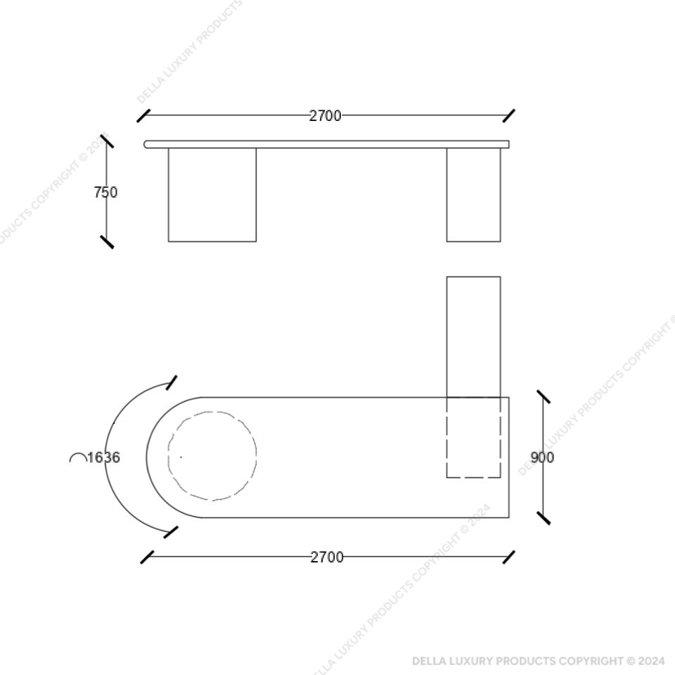 Della office furniture luxury cranaus collection senior management desk drawing