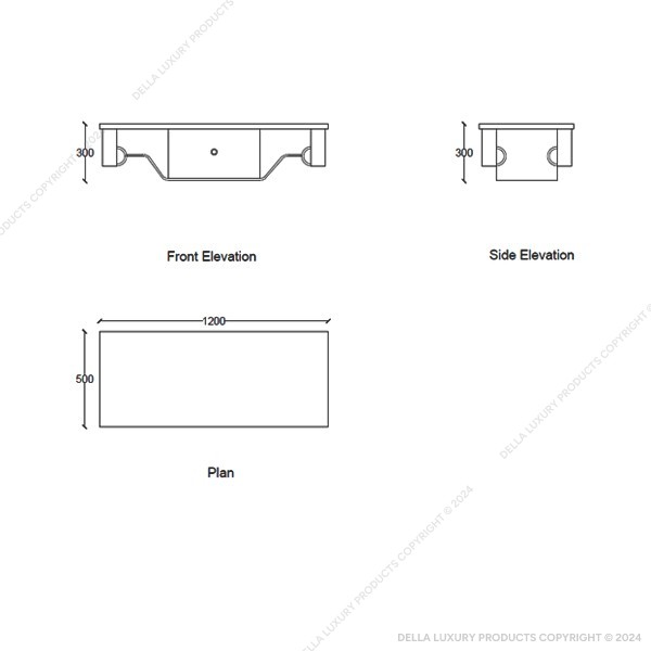  Della Luxury Bathroom Mina Collection Floor Standing Vanity