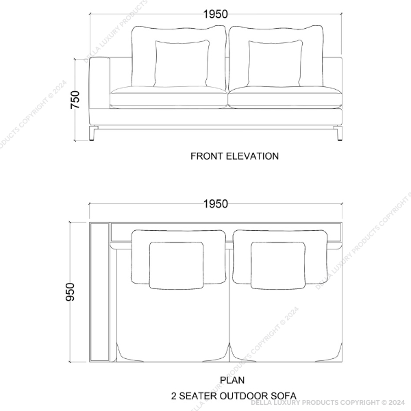 Della Outdoor Furniture Luxury Outdoor Sets 2 seater sofa Product thumbnail
