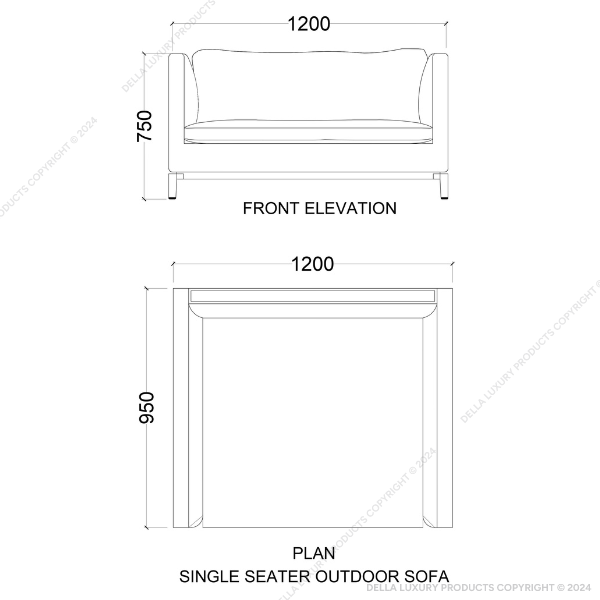 Della Outdoor Furniture Luxury Outdoor Sets Aegina single seater thumbnail