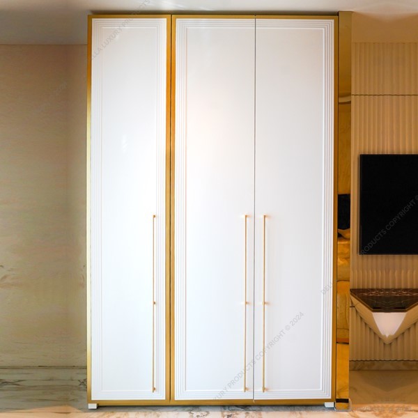 Della Home Furniture Luxury Wardrobe Collection-8 Three Shutter Hinged Wardrobe Product Image