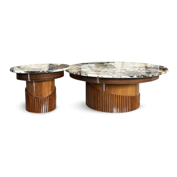 Ahurani Circular Nesting Table (with backlit onyx)