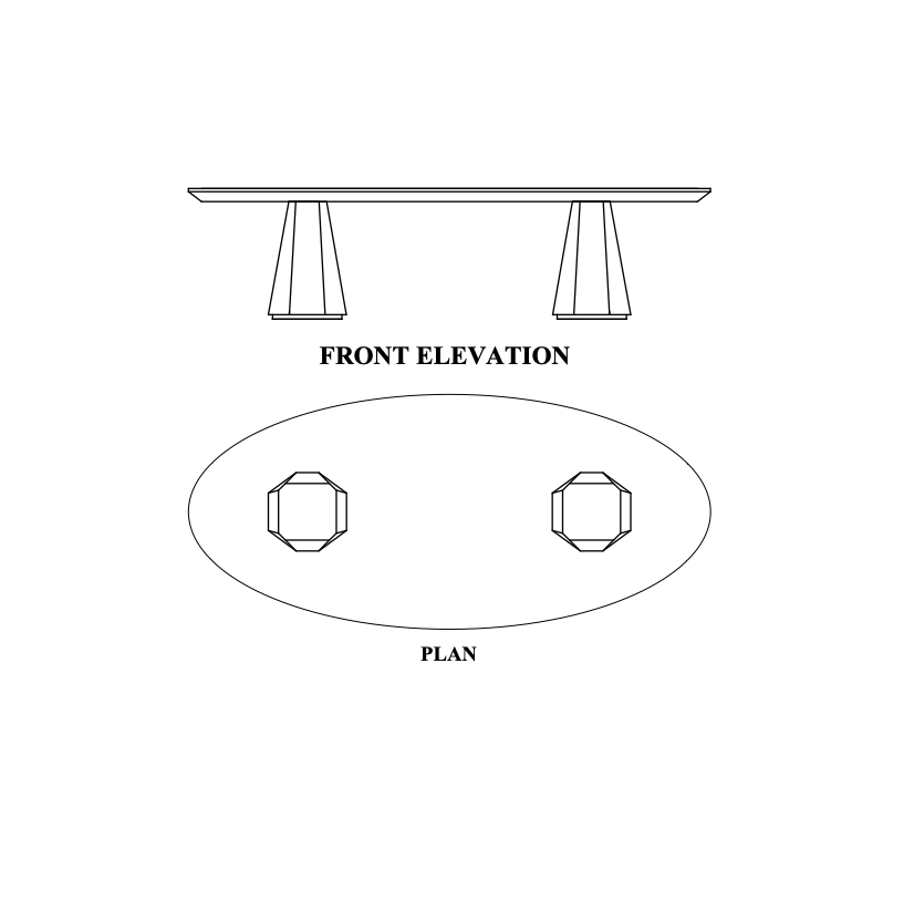 Narsil Oval Shaped Conference Table