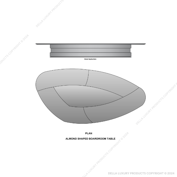 Leontii Almond Shaped Boardroom Table