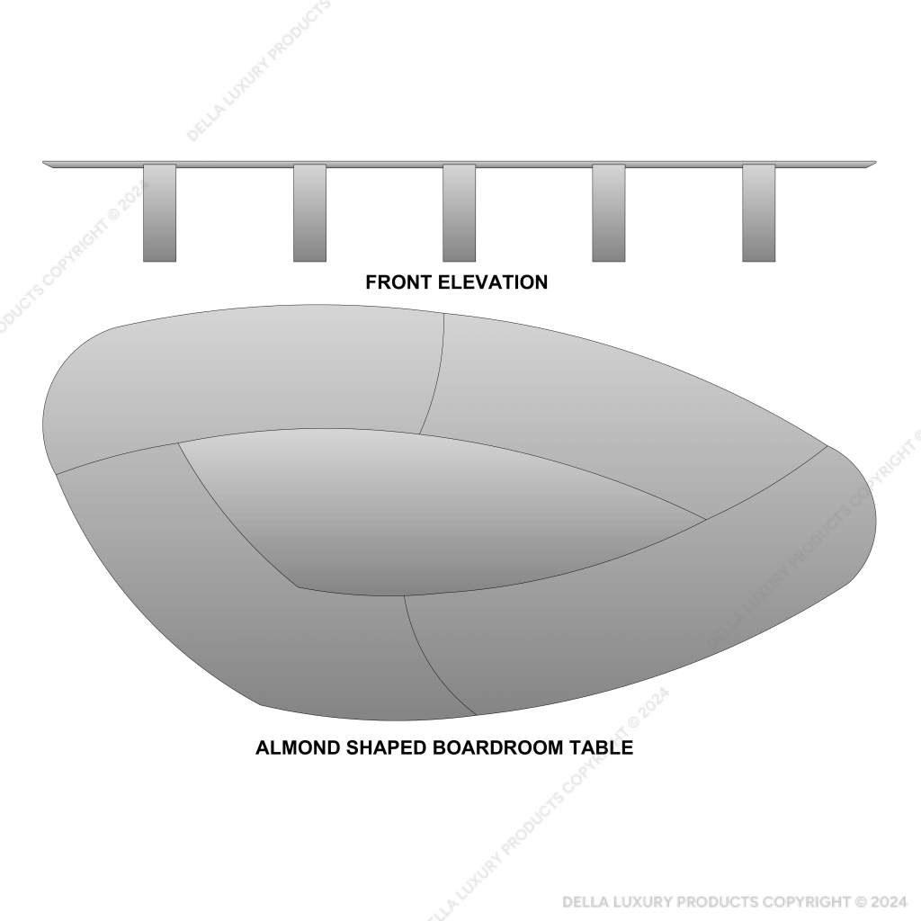 Cinnamus Almond Shaped Boardroom Table
