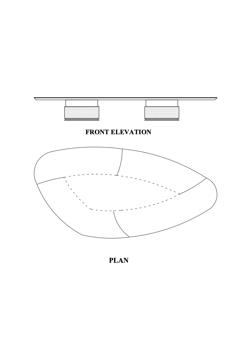 Almond Shape Boardroom Table