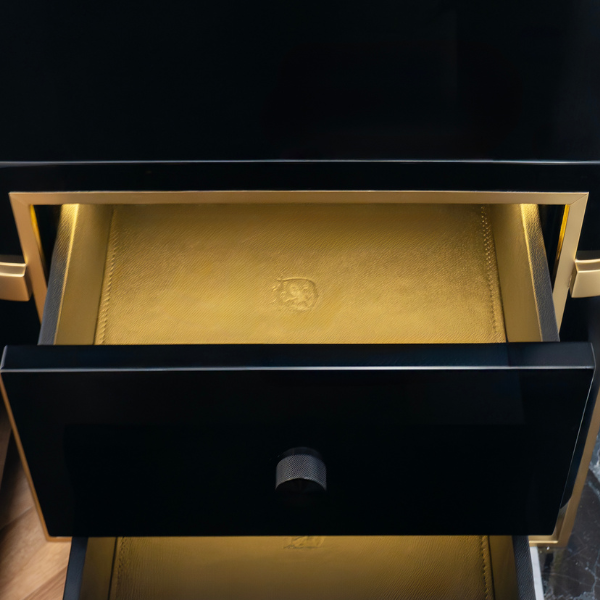 Della Luxury Home Furniture Nerobianca Bed Sidetable