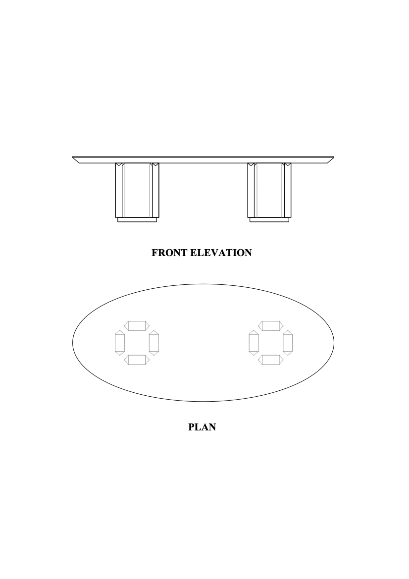 Bahram Oval Conference Table