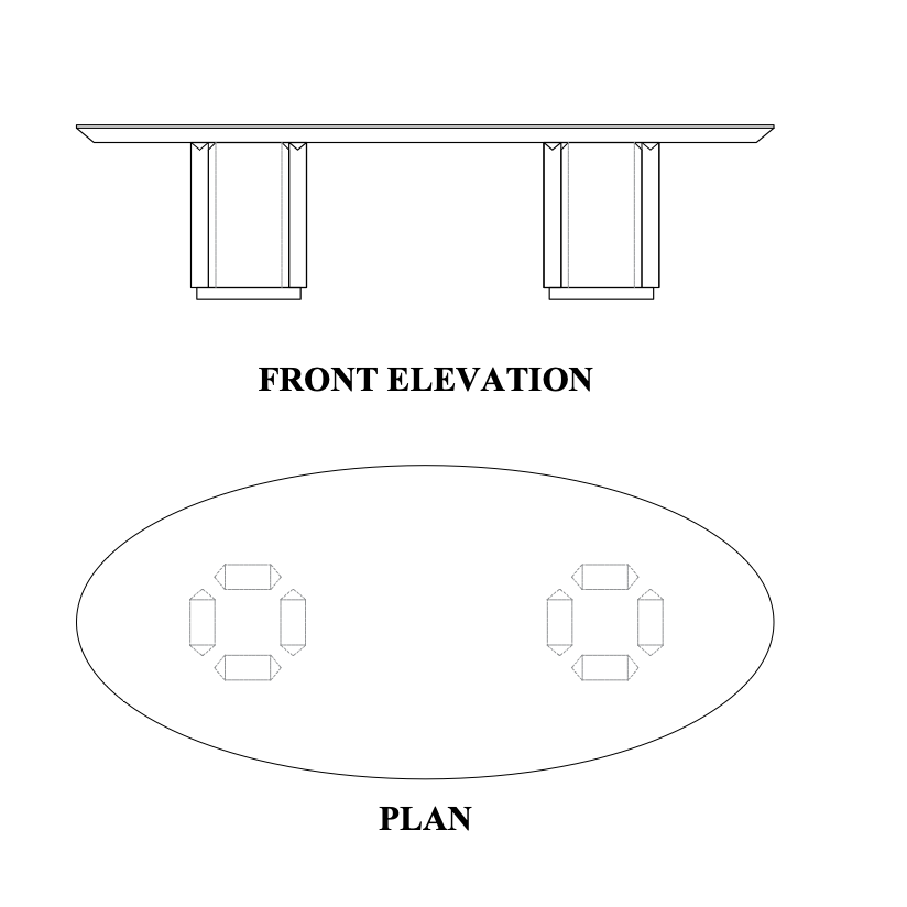 Cranaus Oval Conference Table