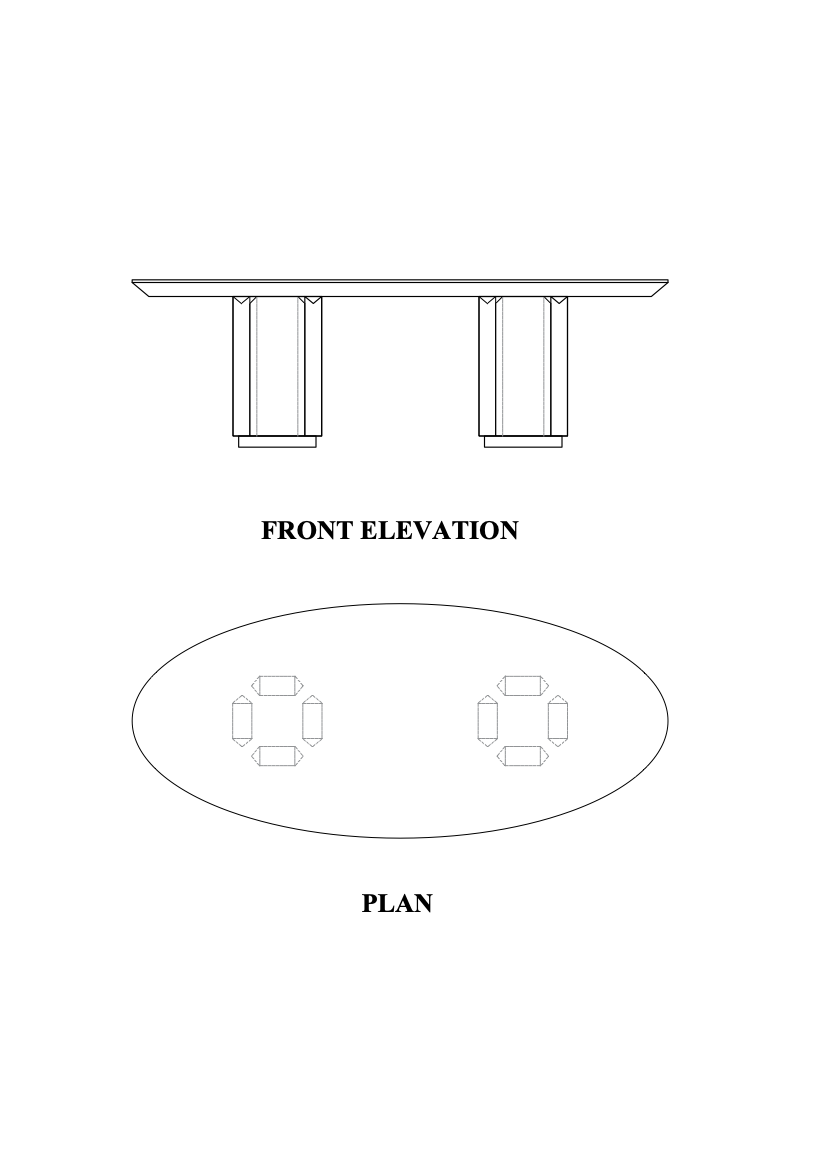 Bahram Oval Meeting Table