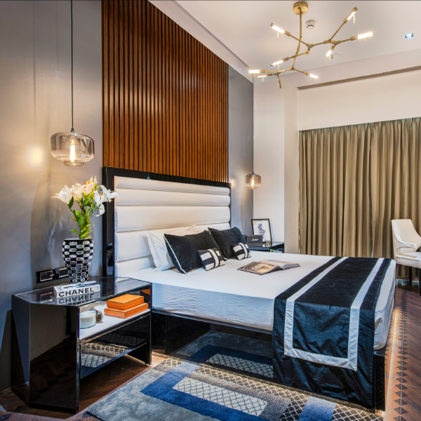 Della Bedrooms Luxury Abarjaa Collection Bedside Table Product Image