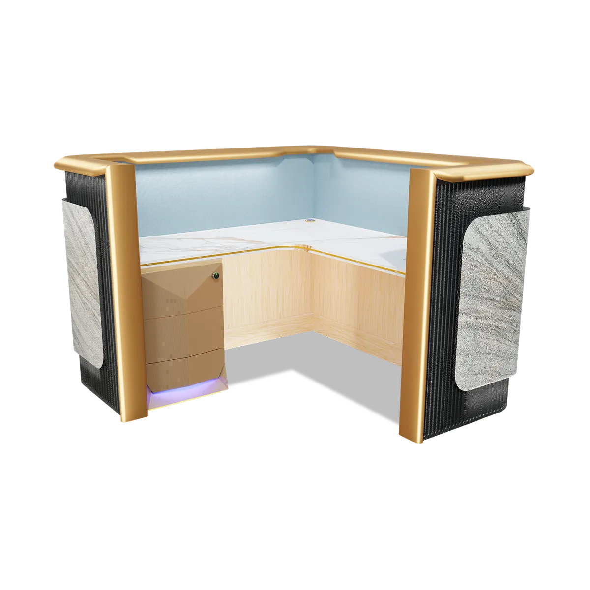 Della Luxury Products - Office Products - Office Workstation - Maria - 90 Degree Workstation (Equal Sides)