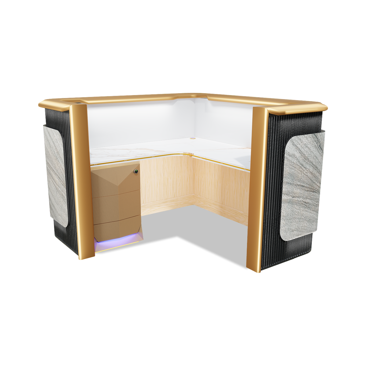 Della Luxury Products - Office Products - Office Workstation - Maria - 90 Degree Workstation (Equal Sides)