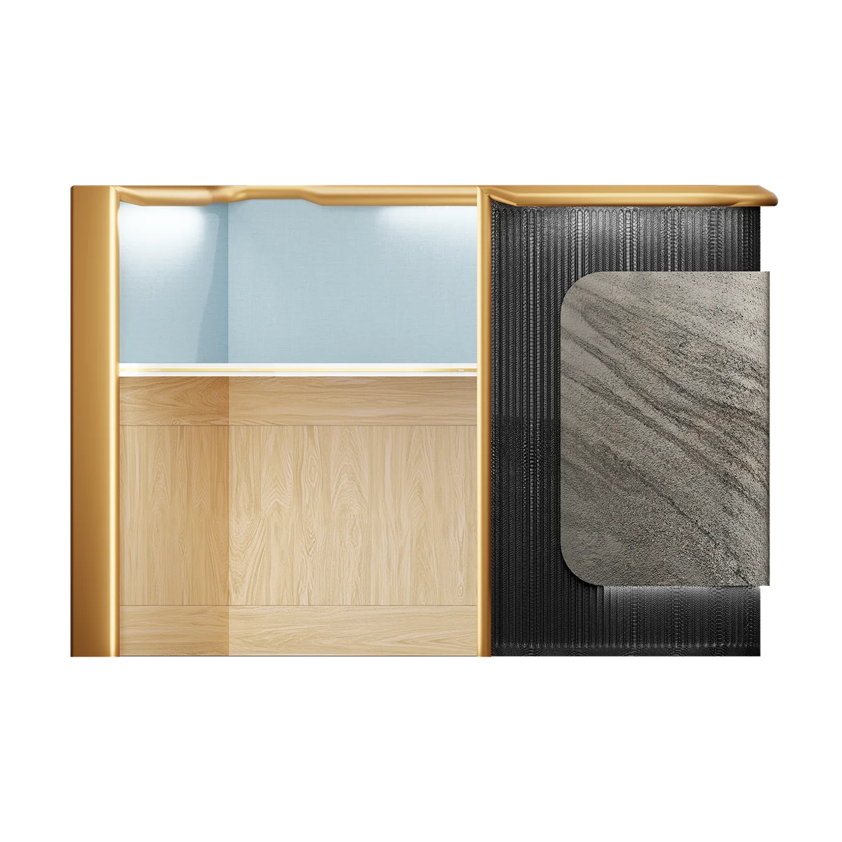 Della Luxury Products - Office Products - Office Workstation - Maria - 120 Degree Workstation