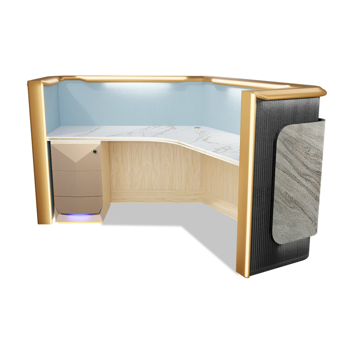 Della Luxury Products - Office Products - Office Workstation - Maria - 120 Degree Workstation