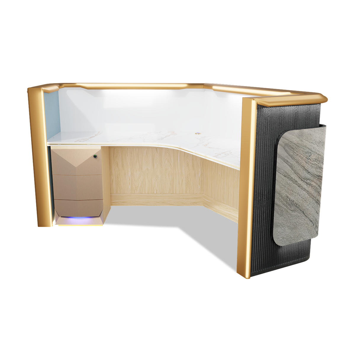 Della Luxury Products - Office Products - Office Workstation - Maria - 120 Degree Workstation