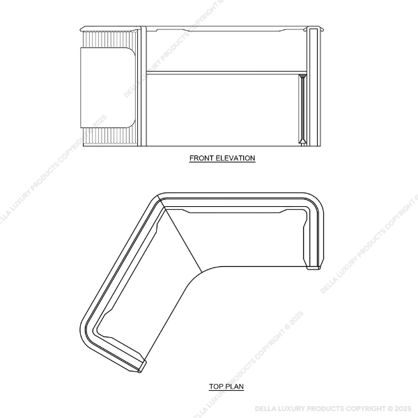 Della Luxury Products - Office Products - Workstation - Maria Collection - 120 Degree Workstation