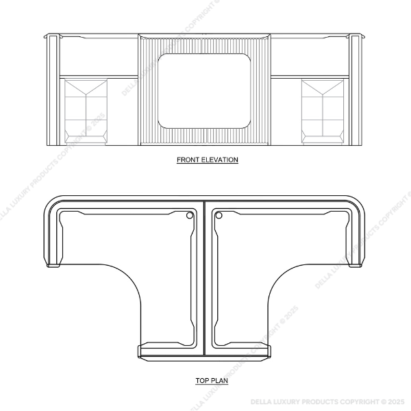 Della Luxury Products - Office Products - Workstation - Maria Collection - 90 Degree Equal Sides Two Way Workstation